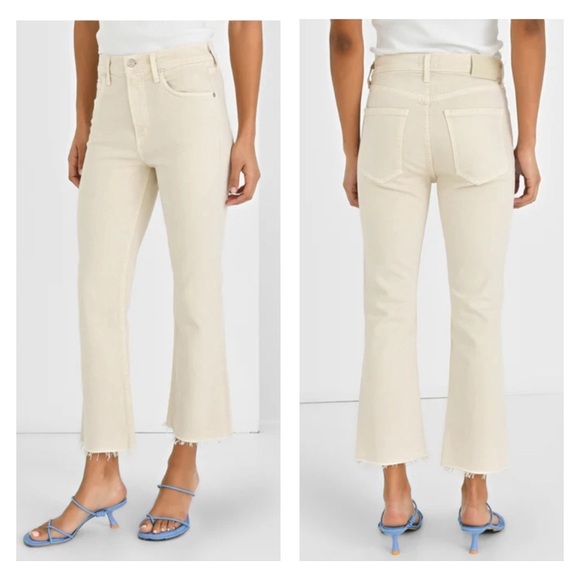 Citizen of Humanity 28 Isola Mid Rise Cropped Boot Jeans Almondette - Picture 1 of 15